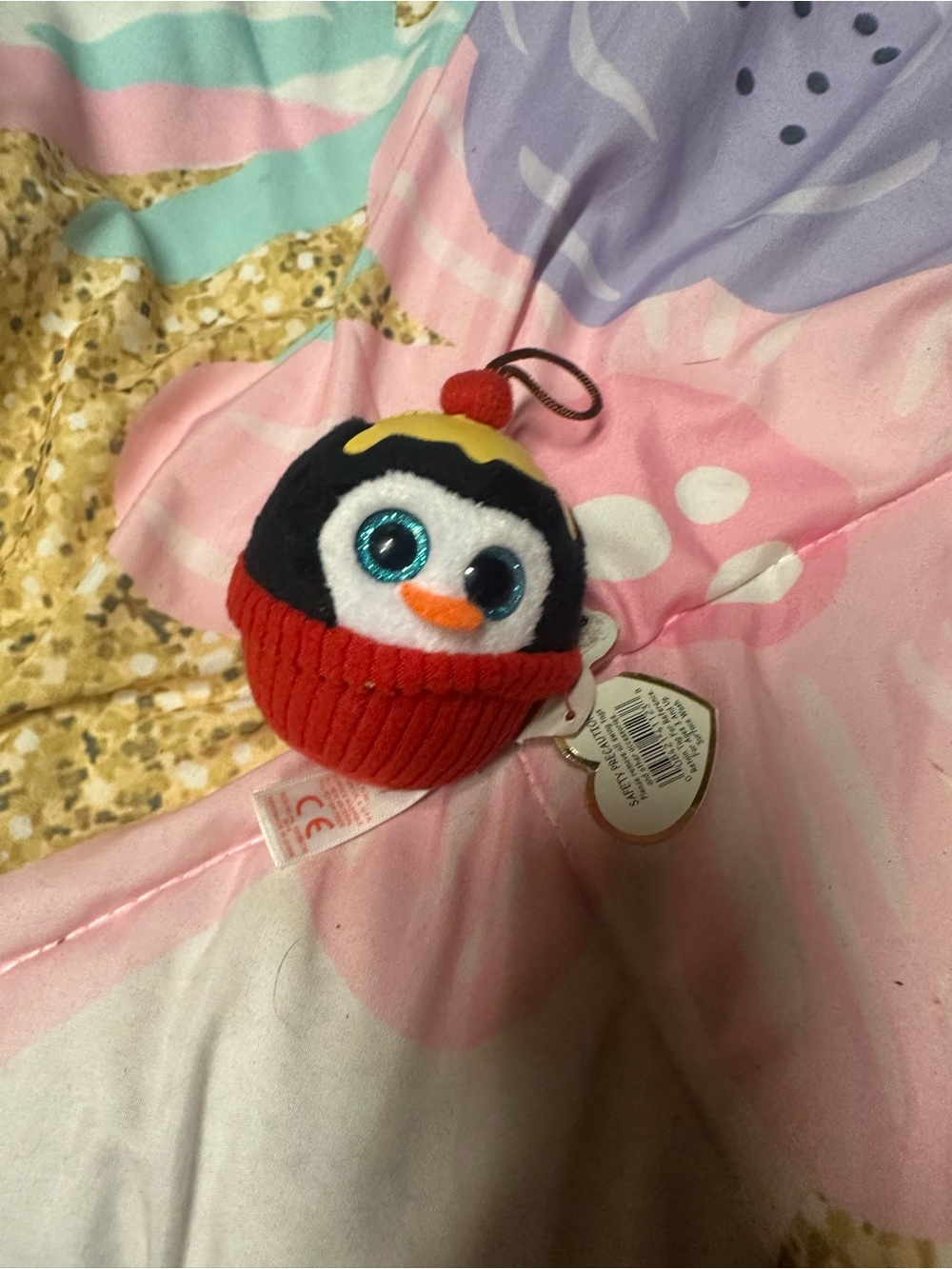 Ty Penguin Plush Keychain - Black, White, Red, Yellow, Orange, Blue